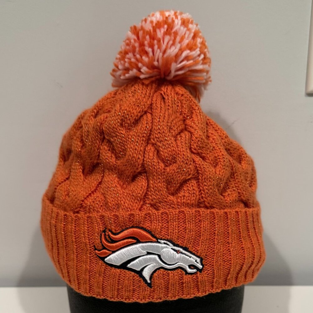 Denver Broncos NFL Womens New Era Beanie Orange Extra Soft Warm Fleece